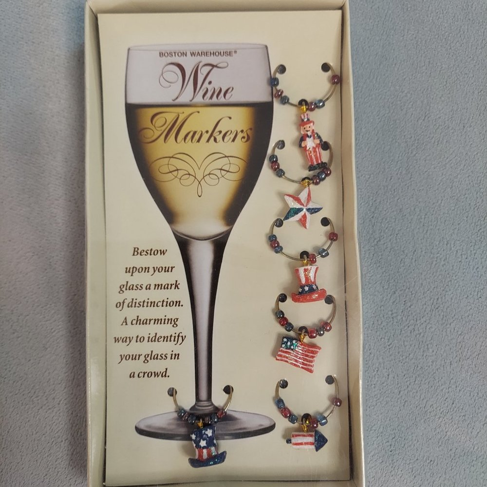 Patriotic Wine Charms